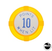 Pop bumper cap deco dome yellow 'Points 10 When Lit' blue