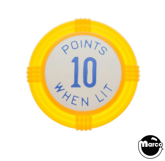 Pop bumper cap deco dome yellow 'Points 10 When Lit' blue