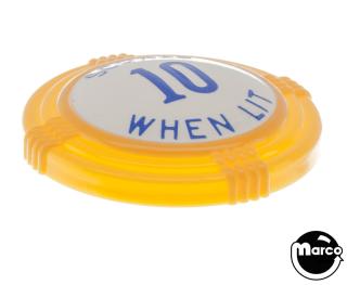 Pop bumper cap deco dome yellow 'Scores 10 When Lit' blue