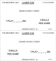 LASER CUE (Williams) Score Card