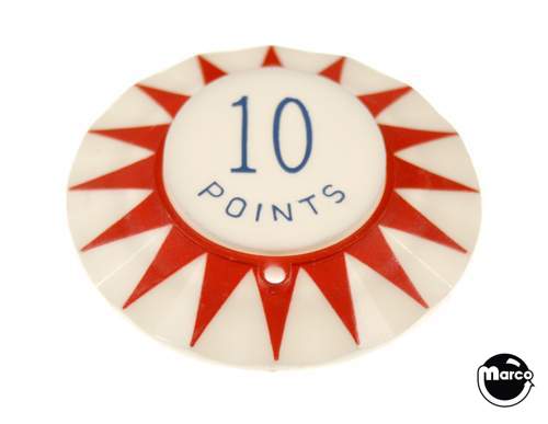 Pop bumper cap sunburst '10 Points' R/B
