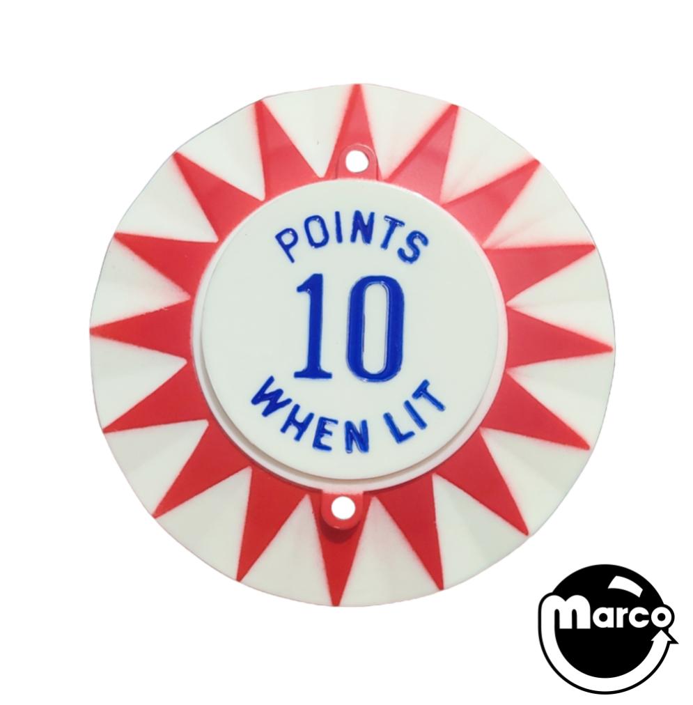 Pop bumper cap sunburst 'Points 10 When Lit' R/B 3A-7187