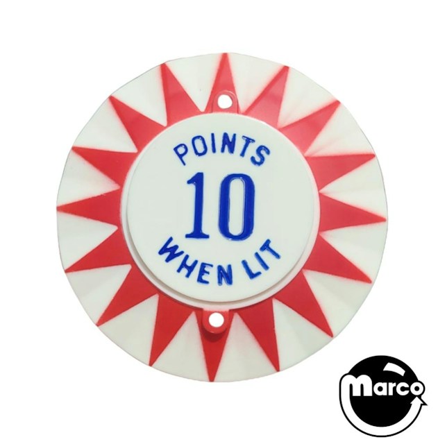 Pop bumper cap sunburst 'Points 10 When Lit' R/B 3A-7187