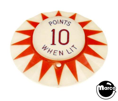 Pop bumper cap sunburst R/R 'Points 10 When Lit' 3A-7187