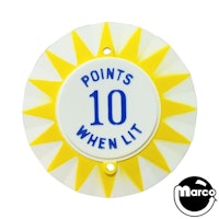 Pop bumper cap sunburst 'Points 10 When Lit' Y/B 3A-7187
