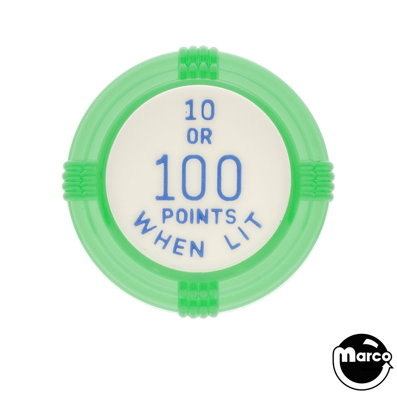 Pop bumper cap deco flat green '10 or 100 Points When Lit' blue