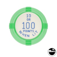Pop bumper cap deco flat green '10 or 100 Points When Lit' b