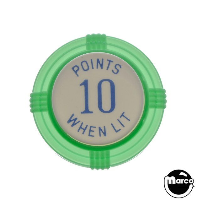 Pop bumper cap deco flat green 'Points 10 When Lit' blue