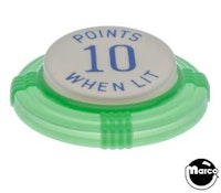 Pop bumper cap deco flat green 'Points 10 When Lit' blue