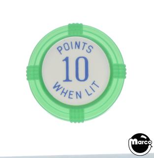 Pop bumper cap deco flat green 'Points 10 When Lit' blue