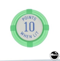 Pop bumper cap deco flat green 'Points 10 When Lit' blue