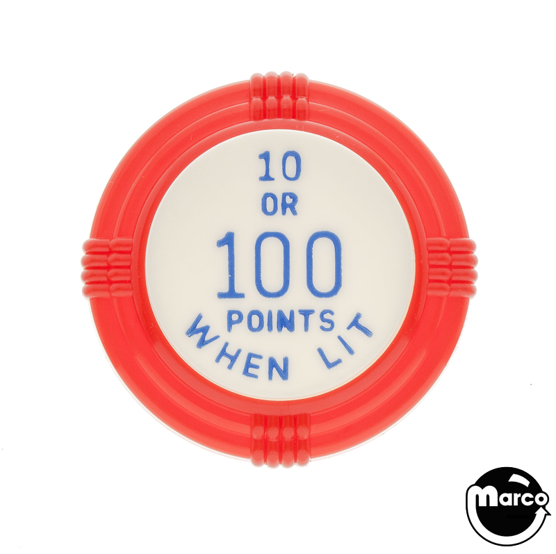 Pop bumper cap deco flat red '10 or 100 Points When Lit' blue