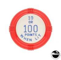 Pop bumper cap deco flat red '10 or 100 Points When Lit' blue