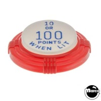Pop bumper cap deco flat red '10 or 100 Points When Lit' blue