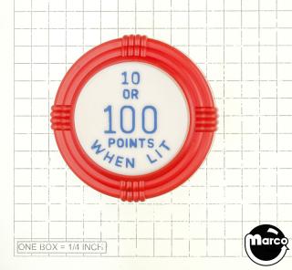 Pop bumper cap deco flat red '10 or 100 Points When Lit' blue