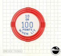 Pop bumper cap deco flat red '10 or 100 Points When Lit' blue