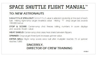 SPACE SHUTTLE (Williams) Score Card