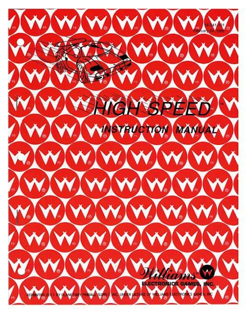HIGH SPEED (Williams) Manual Reprint