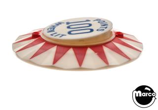 Pop bumper cap sunburst 'Points 100 When Lit' CCM R/B