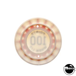 Pop bumper cap sunburst 'Points 100 When Lit' CCM R/B