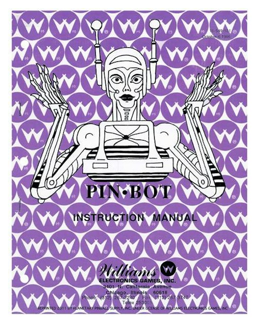 PINBOT (Williams) Manual - Reprint