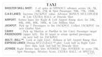 TAXI (Williams) Score cards