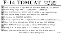 F-14 TOMCAT (Williams) Score Card