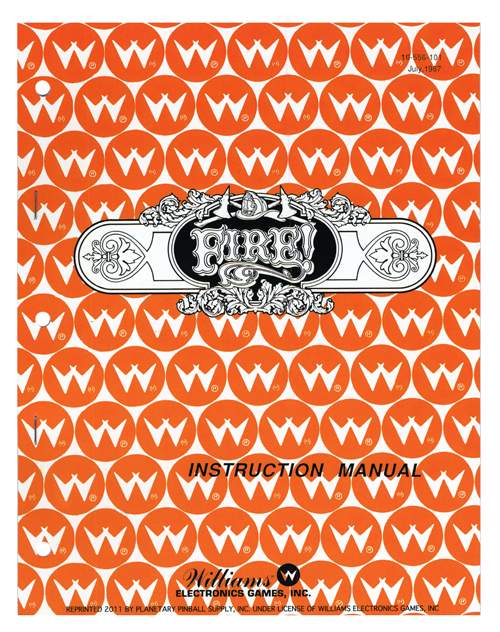 FIRE! (Williams) Manual - Reprint