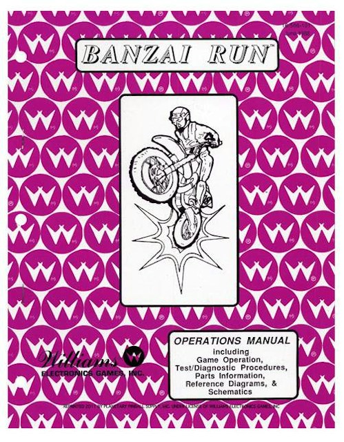 BANZAI RUN (Williams) Manual - Reprint