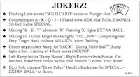 JOKERZ (Williams) Instruction card