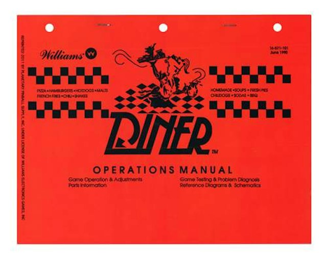 DINER (Williams) Manual - Reprint