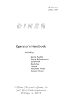 DINER (Williams) Operator's Handbook