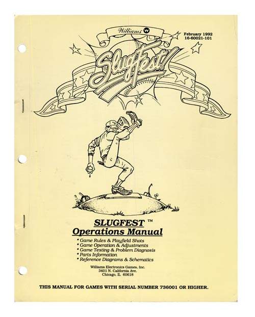 SLUGFEST (Williams) Game Manual