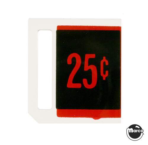 Price plate - Williams/Zaccaria 25¢