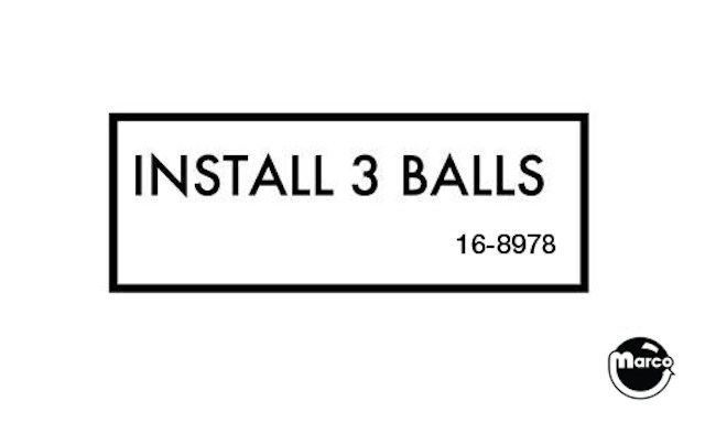 Label - Install 3 Balls