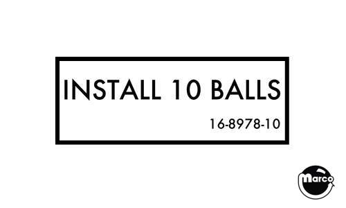 Label - Install 10 Balls