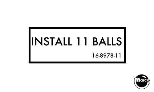 Label - Install 11 Balls