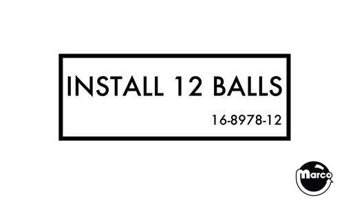 Label - Install 12 Balls