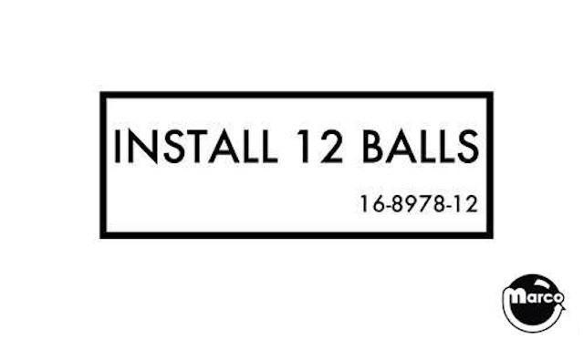 Label - Install 12 Balls
