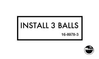 Label - Install 3 Balls