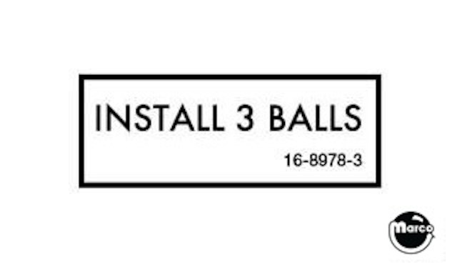 Label - Install 3 Balls
