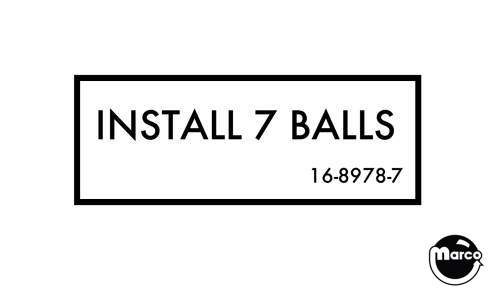 Label - Install 7 Balls