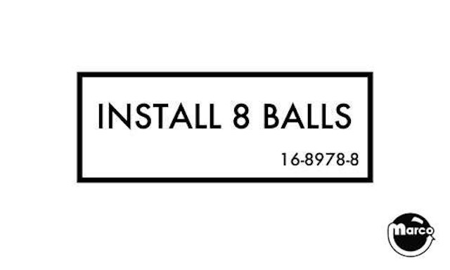 Label - Install 8 Balls