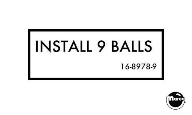 Label - Install 9 Balls