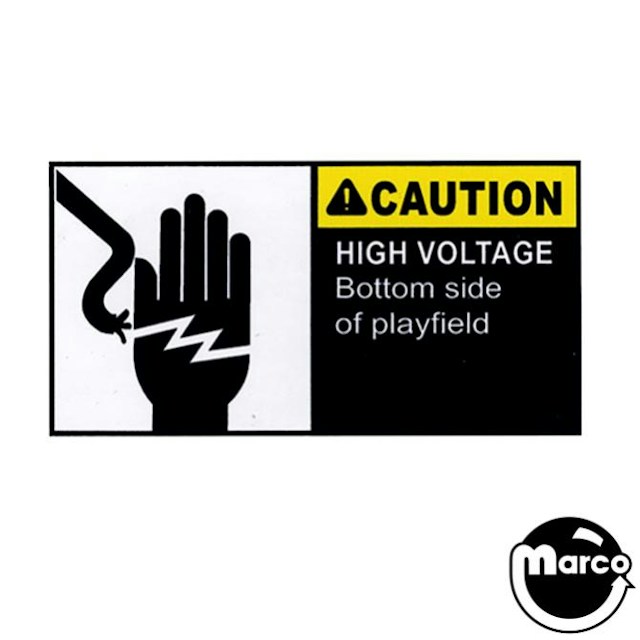 Label - Caution High Voltage (bottom arch) landscape