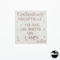 label-conv receptacle rating