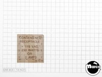 label-conv receptacle rating