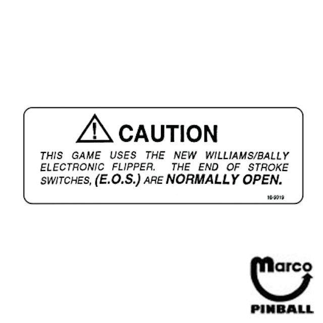 Label - Caution E.O.S. switch
