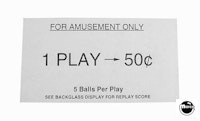 Pricing Card- 50 Cents