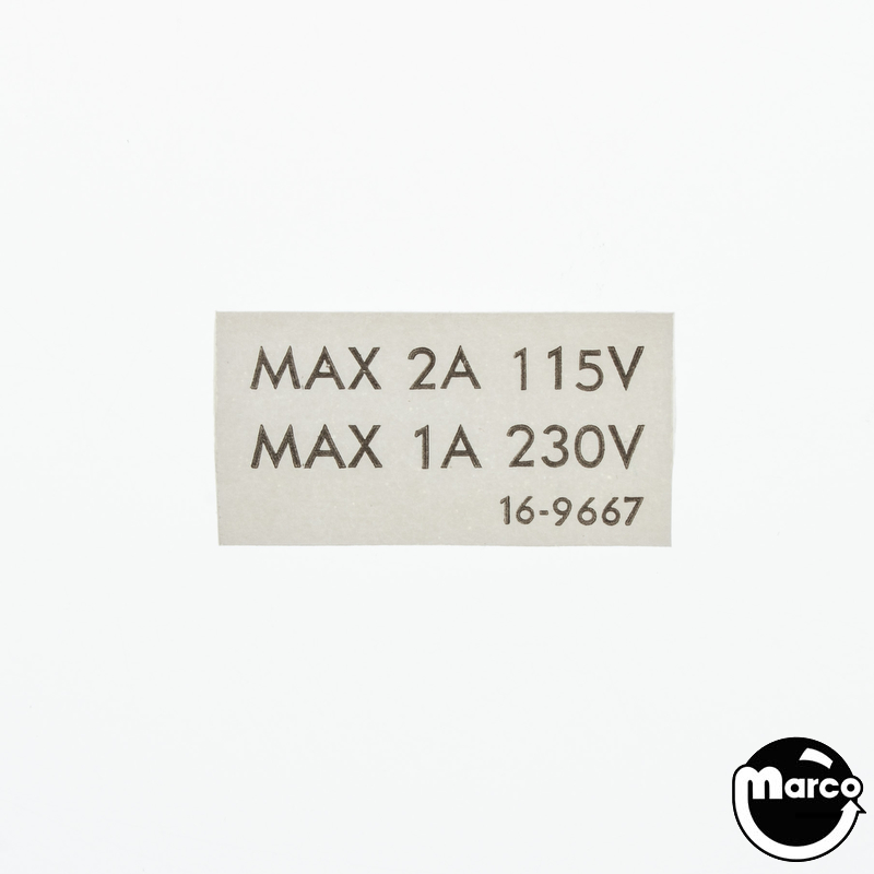 Label - convenience receptacle rating